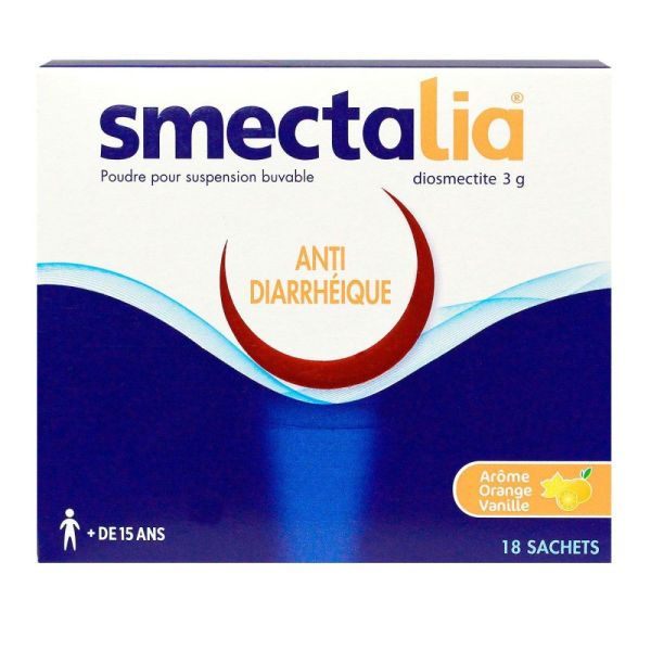 Smectalia - Anti Diarrhéique arôme orange vanille - 18 sachets